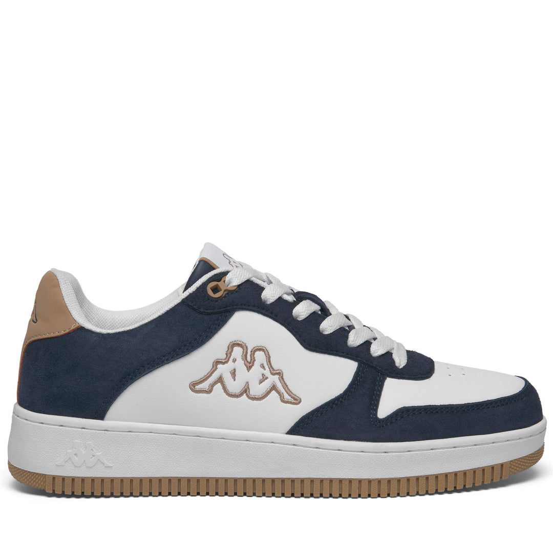 White and Blue Marine Unisex Low Cut Sneakers with Synthetic Upper main