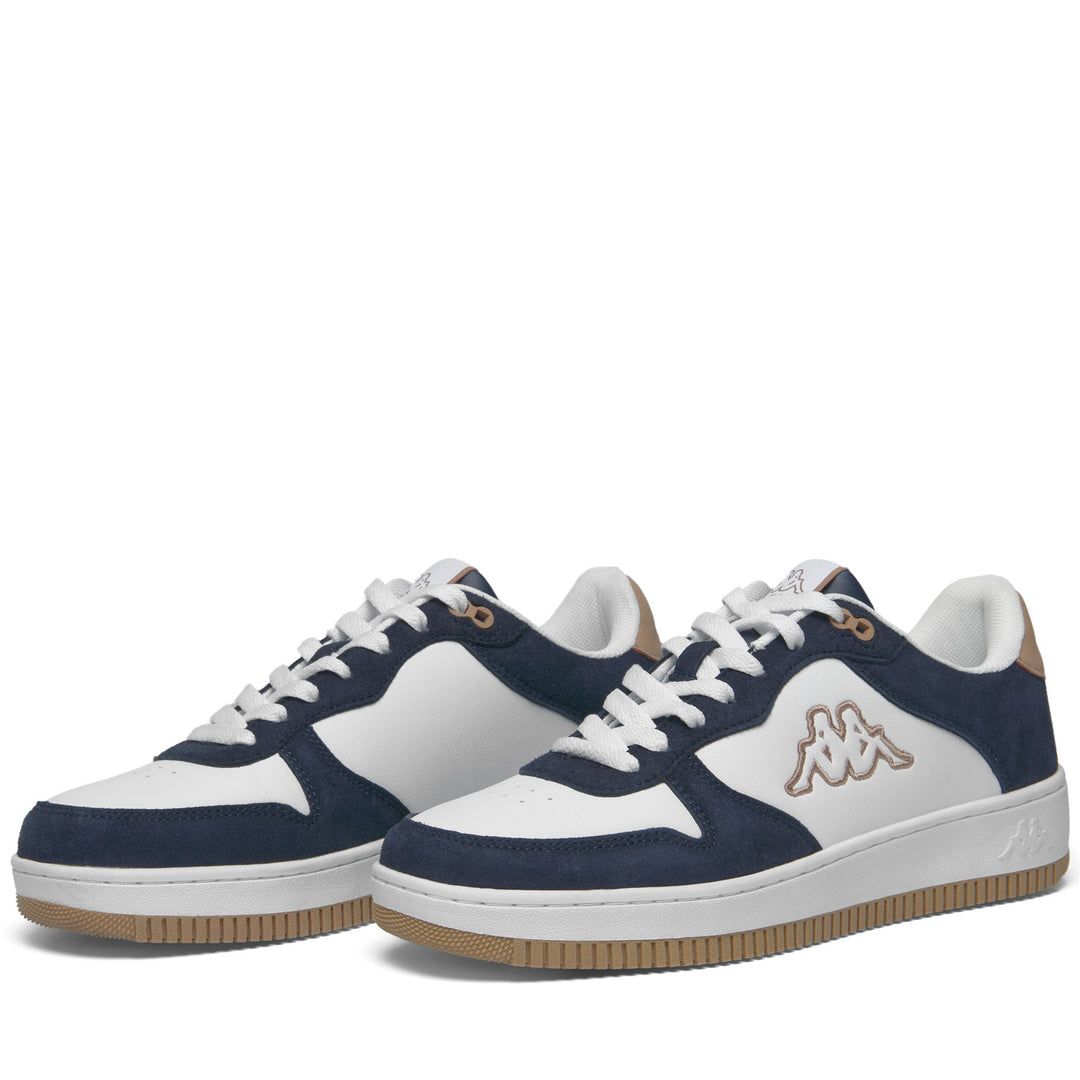 White and Blue Marine Unisex Low Cut Sneakers with Synthetic Upper 01