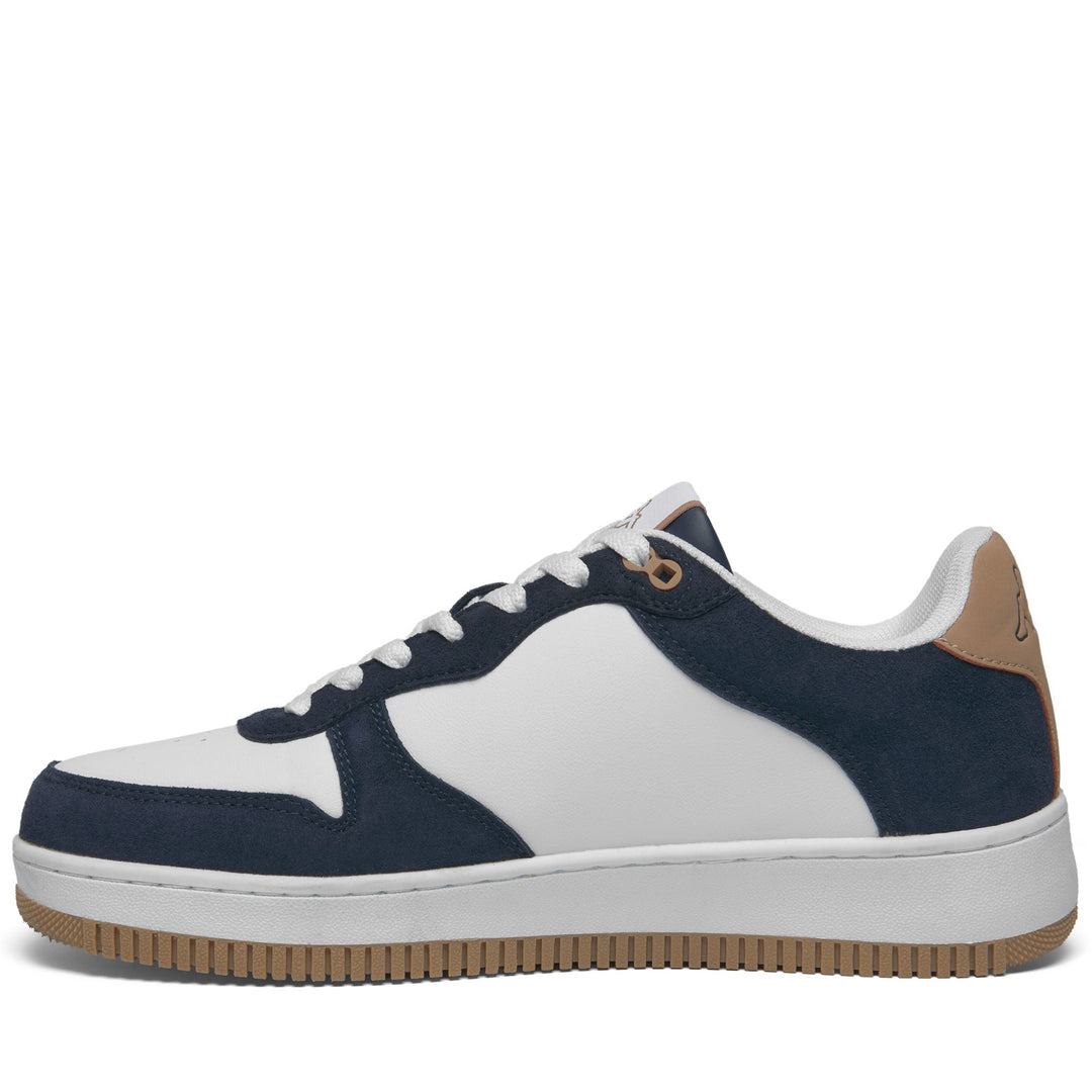White and Blue Marine Unisex Low Cut Sneakers with Synthetic Upper main