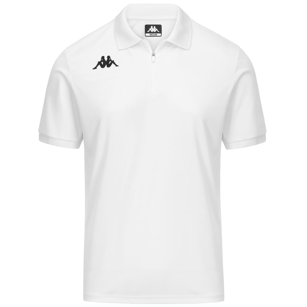 Polo de jersey elástico blanco para hombre 01