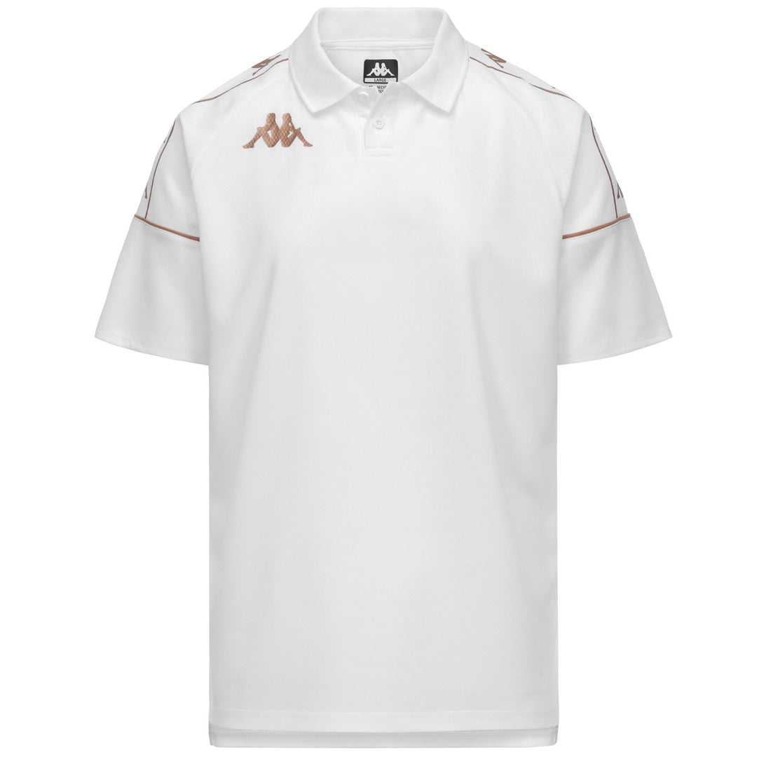 White Men's Slim Fit Polo Shirt in Mesh Fabric for Soccer 01