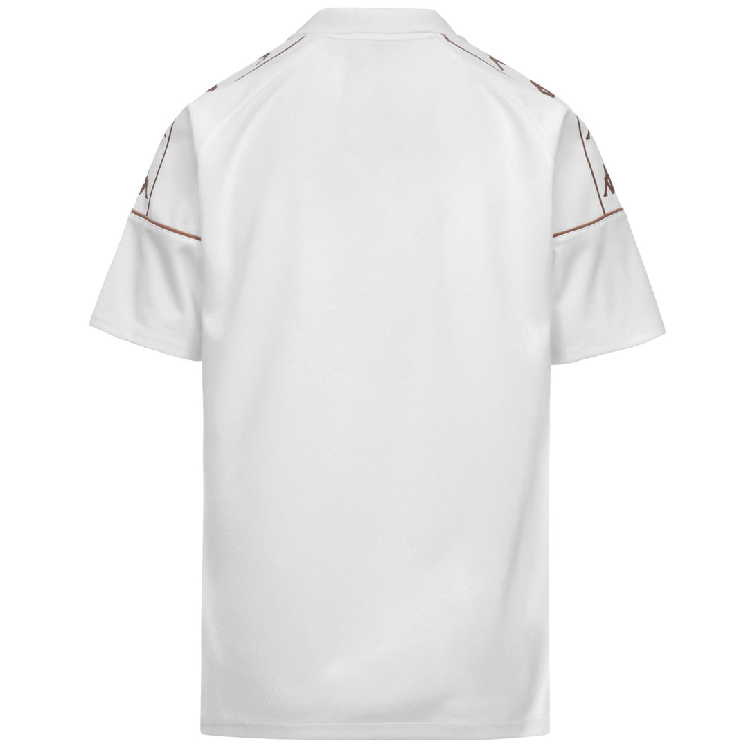 Polo blanc pour homme, coupe ajustée, en tissu mesh, idéal pour le football main