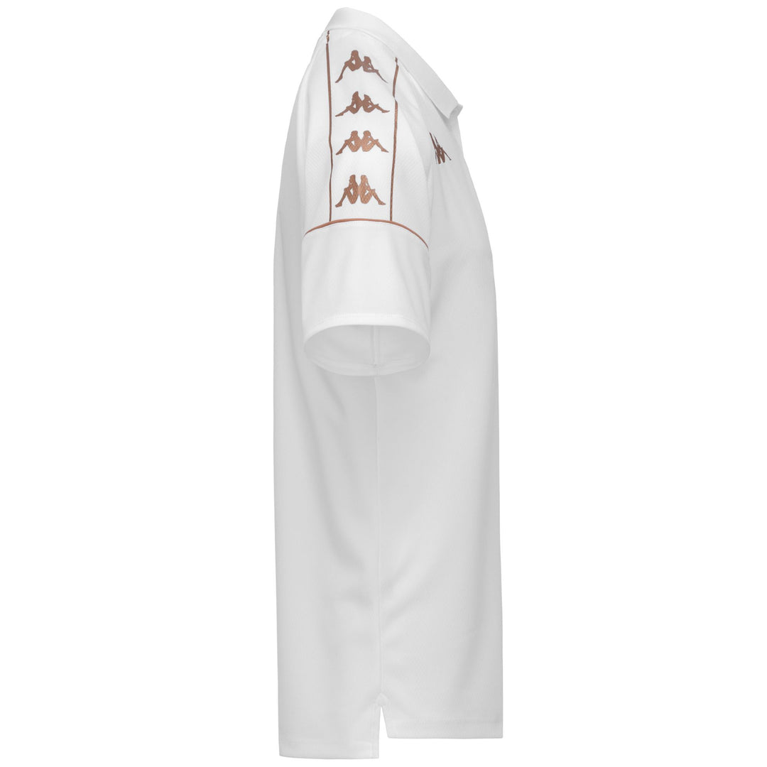 Polo blanc pour homme, coupe ajustée, en tissu mesh, idéal pour le football main