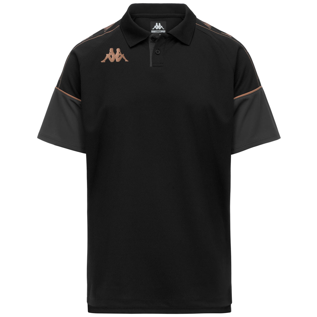 Black Men's Slim Fit Soccer Polo Shirt in Mesh Fabric 01
