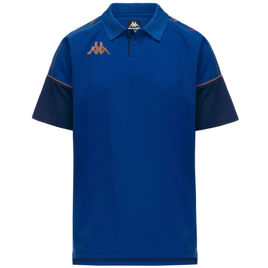 Blue Men's Slim Fit Soccer Polo Shirt in Mesh Fabric 01