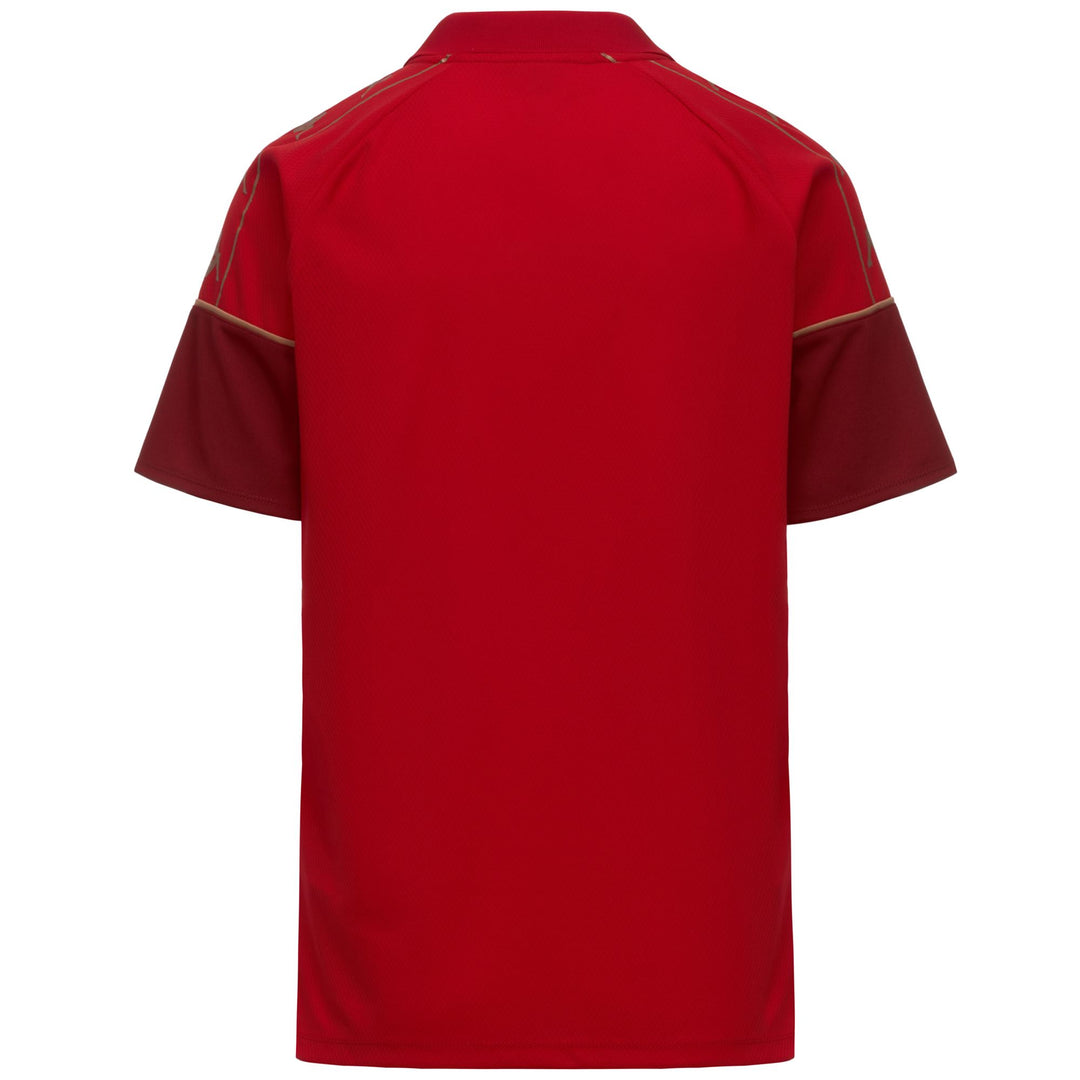Red Men's Slim Fit Soccer Polo Shirt in Mesh Fabric main
