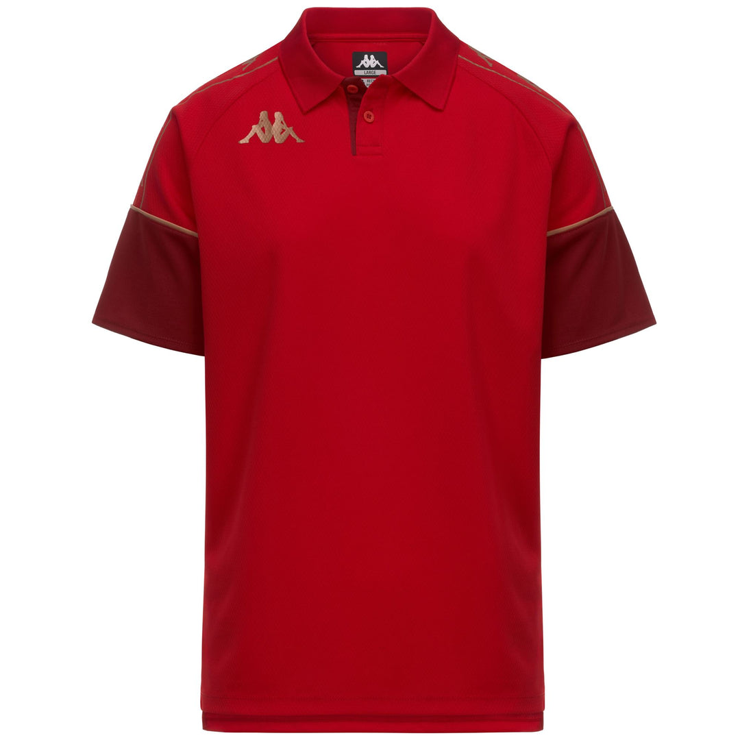 Red Men's Slim Fit Soccer Polo Shirt in Mesh Fabric 01