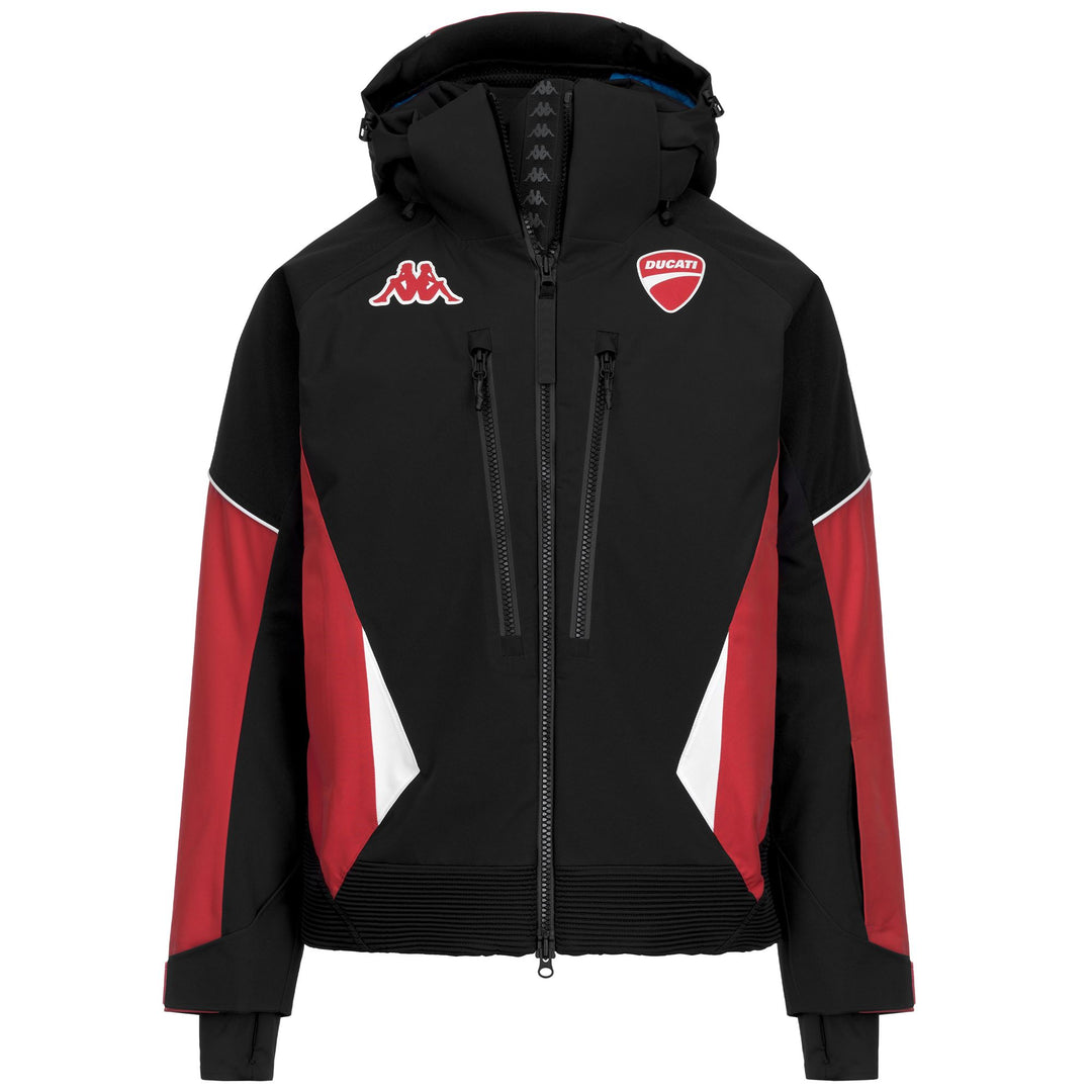 Black and Red Unisex Regular Fit Ski Jacket with Waterproof Protection 01