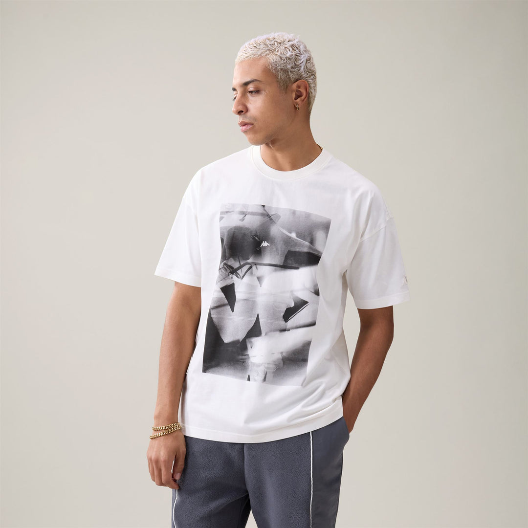 T-shirt de sport blanc pour homme, coupe confortable main
