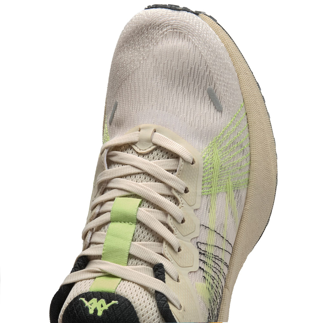 Chaussures de course légères unisexes beiges et vertes main