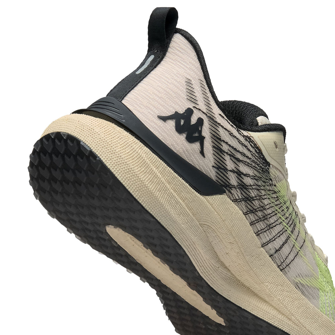 Chaussures de course légères unisexes beiges et vertes main
