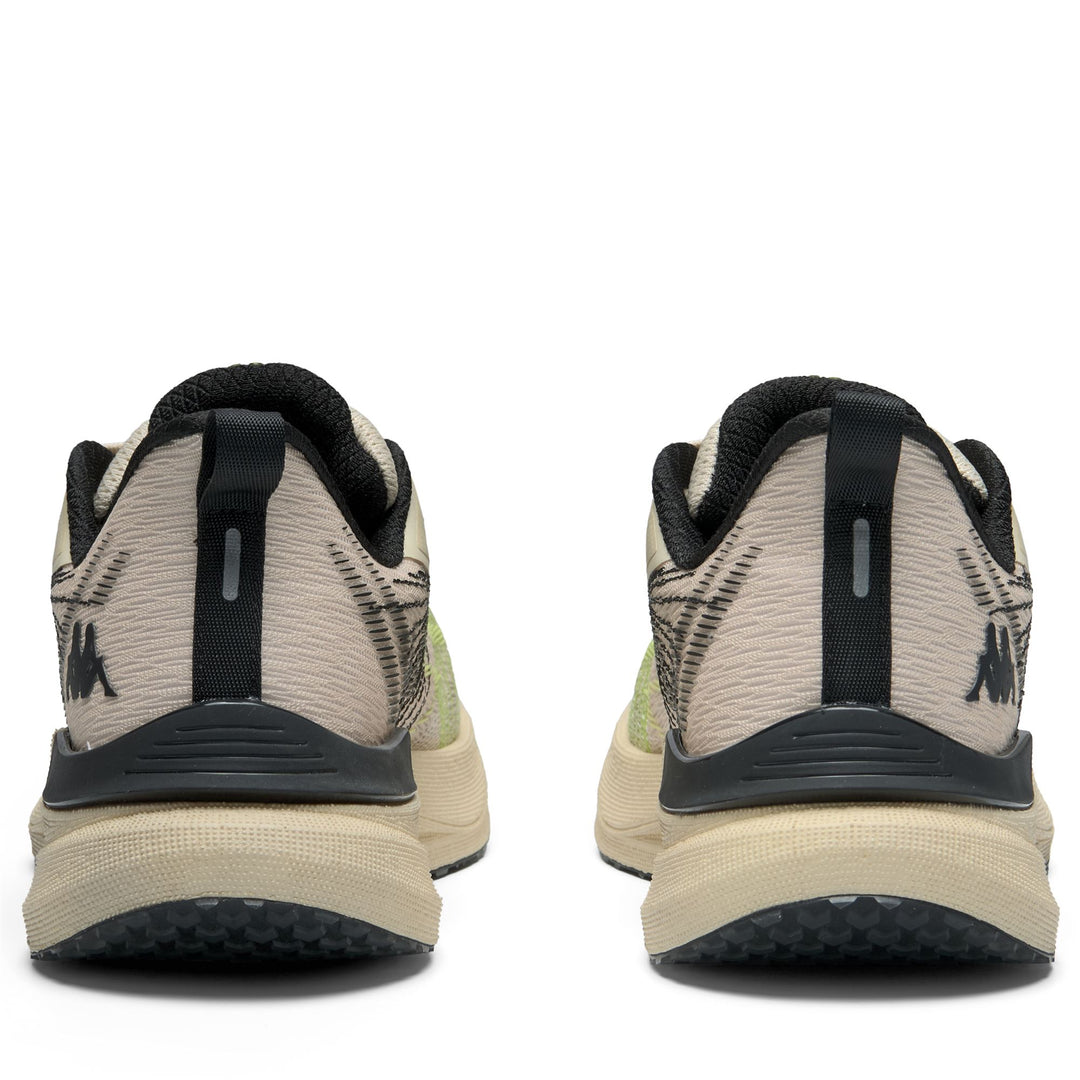 Chaussures de course légères unisexes beiges et vertes main