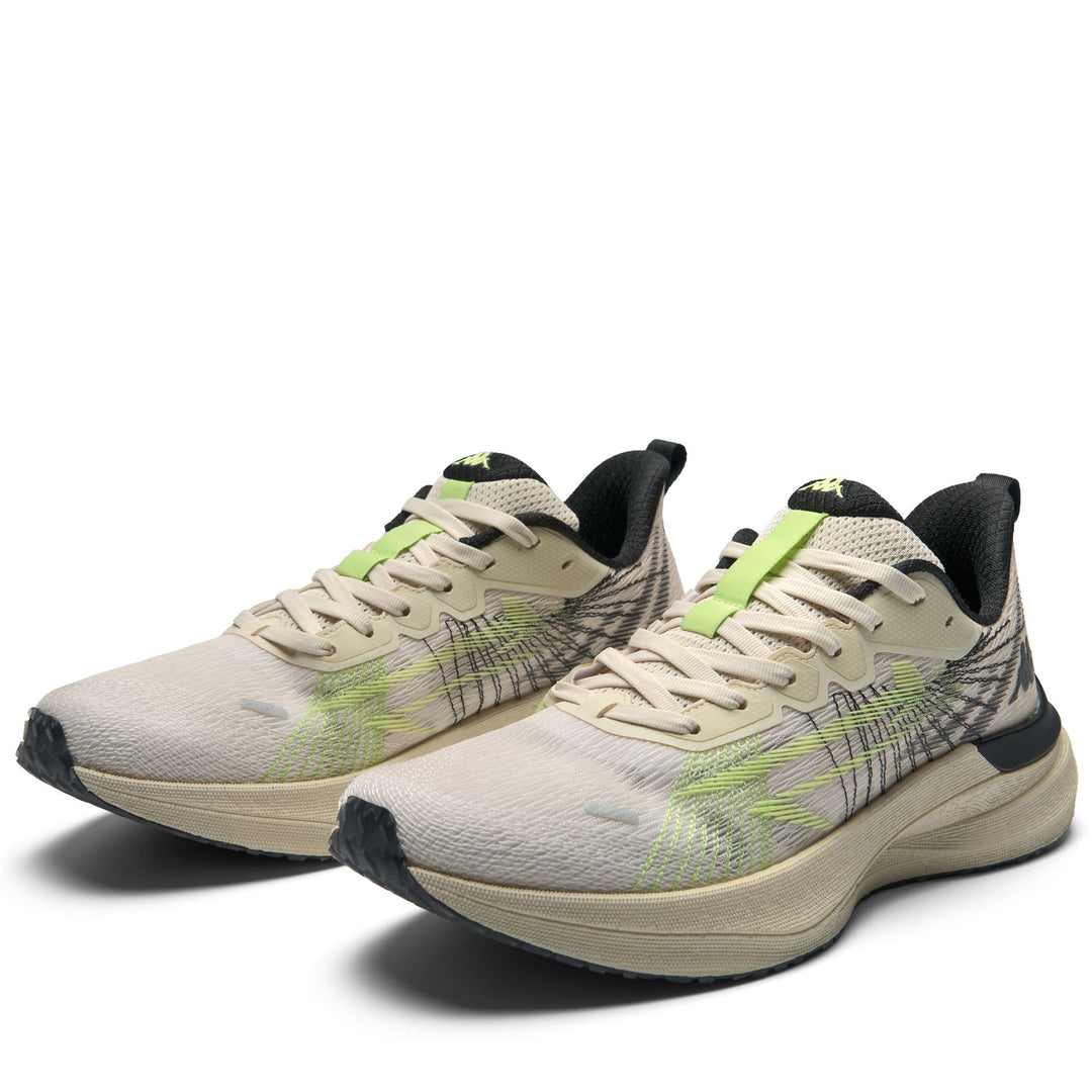 Beige and Green Unisex Lightweight Running Shoes 01