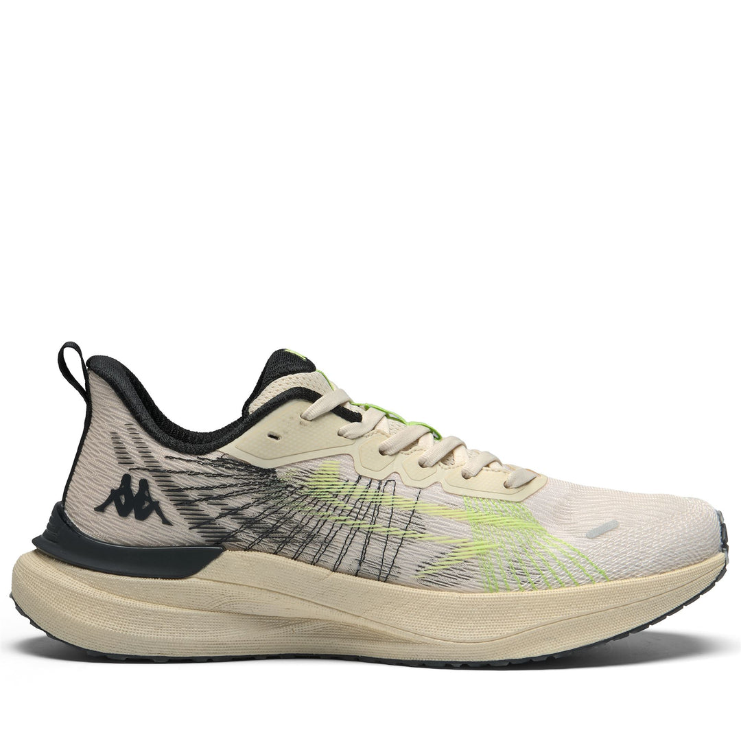 Chaussures de course légères unisexes beiges et vertes main