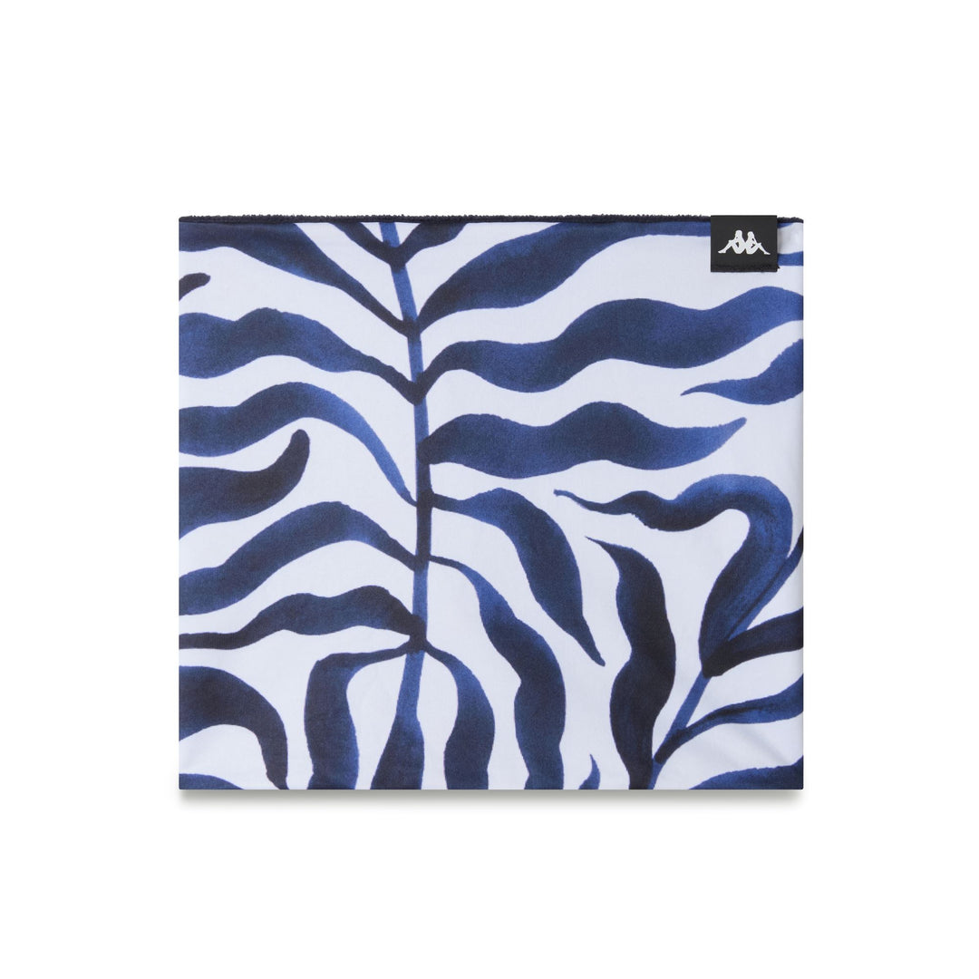 White and Blue Unisex Sportswear Warmneck Scarf in Polar Fabric 01