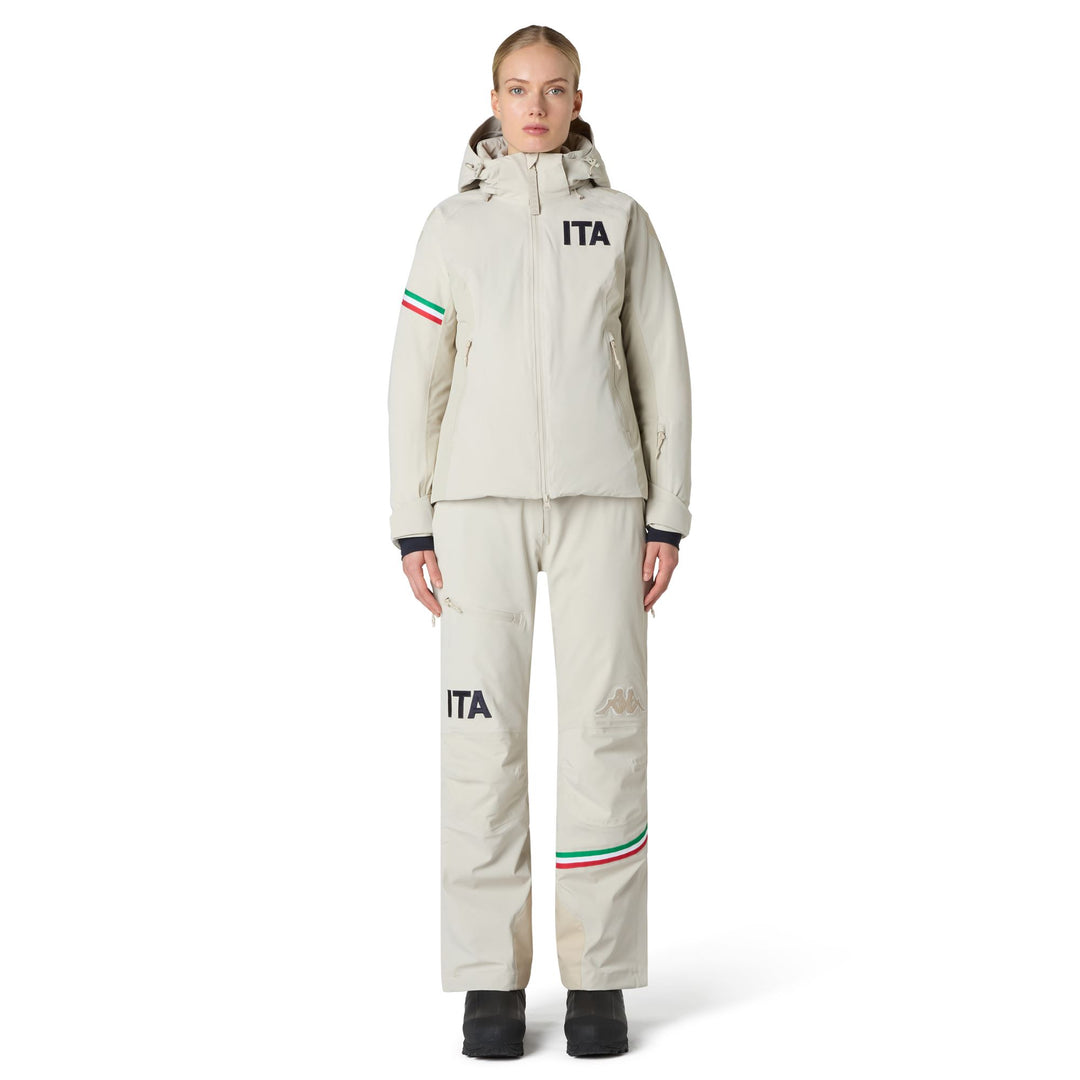Beige Women's Insulated Waterproof Ski Jacket with Fellex Insulation main