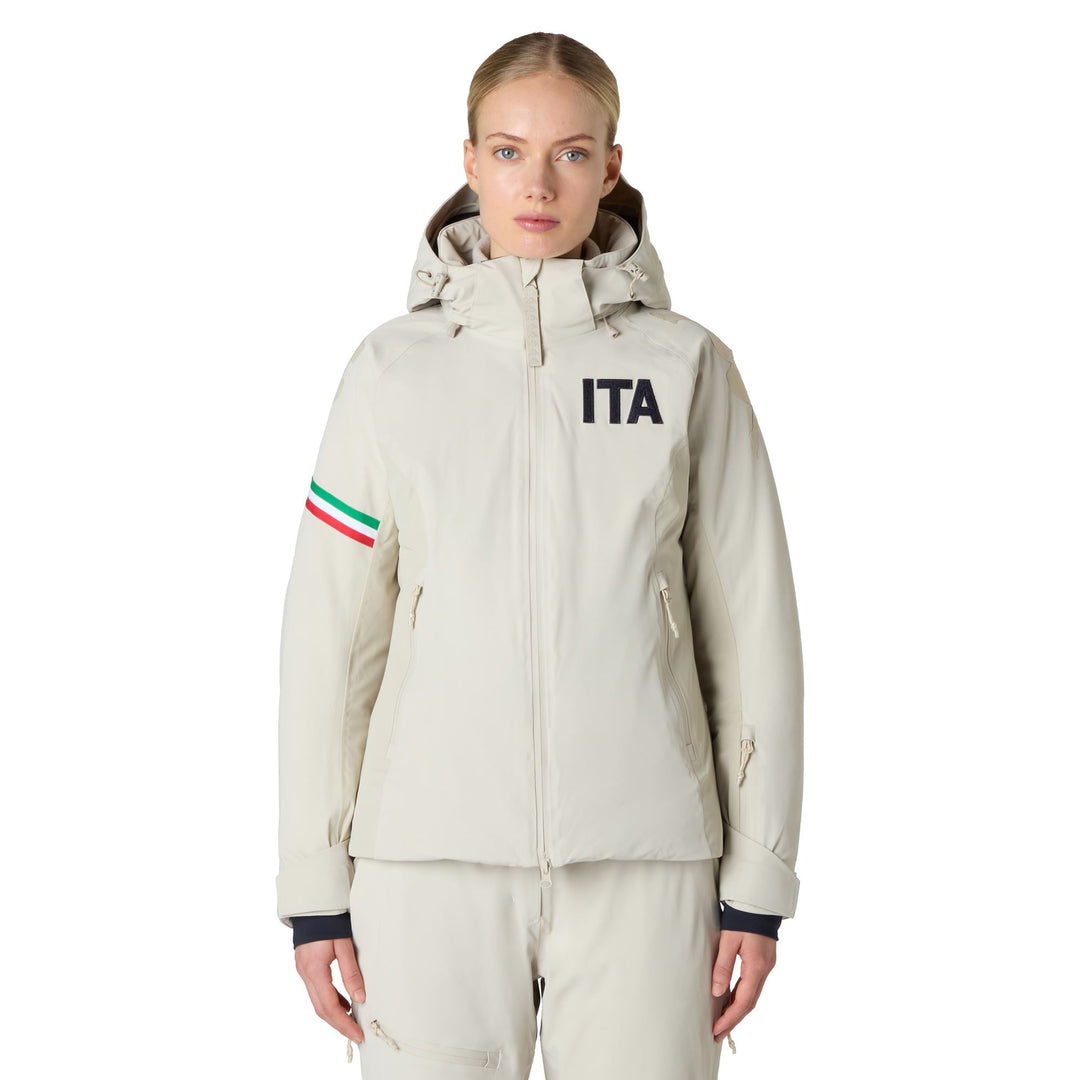Beige Women's Insulated Waterproof Ski Jacket with Fellex Insulation 01