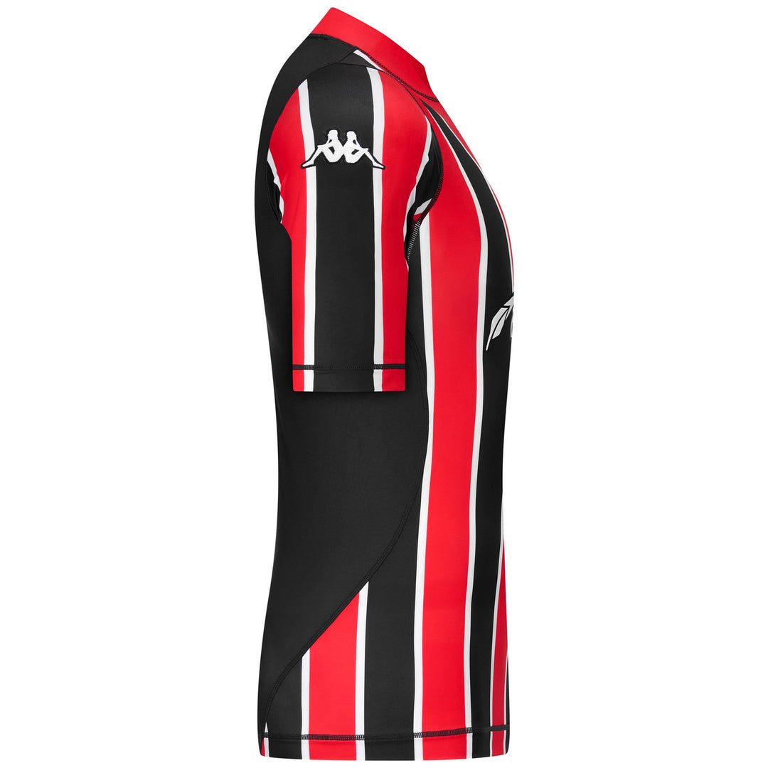 Maglietta da calcio da uomo rossa e nera in tessuto elasticizzato main