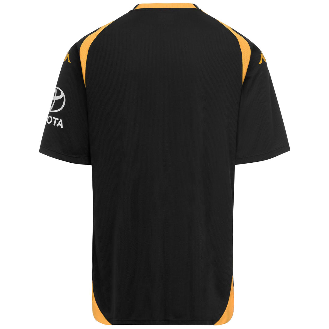 Maillot de sport coupe régulière pour homme, noir et jaune main