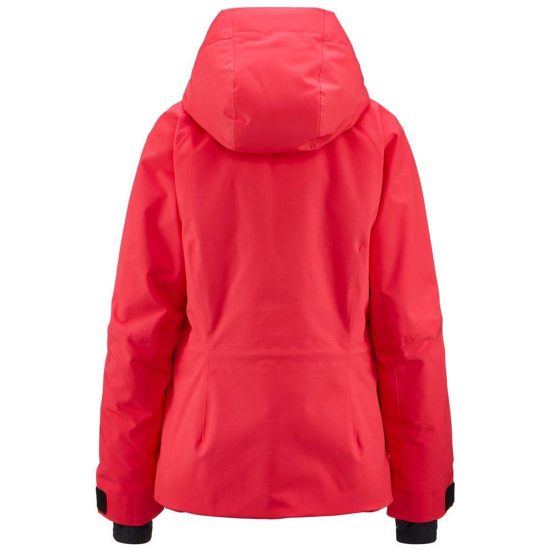 Veste de ski rembourrée rose pour femme avec protection imperméable main
