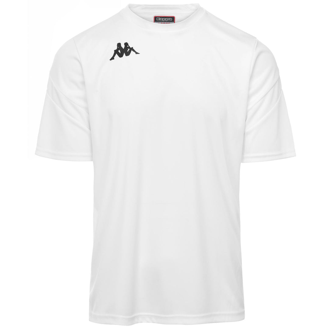 Camiseta blanca de fútbol para hombre en tejido interlock con corte regular 01