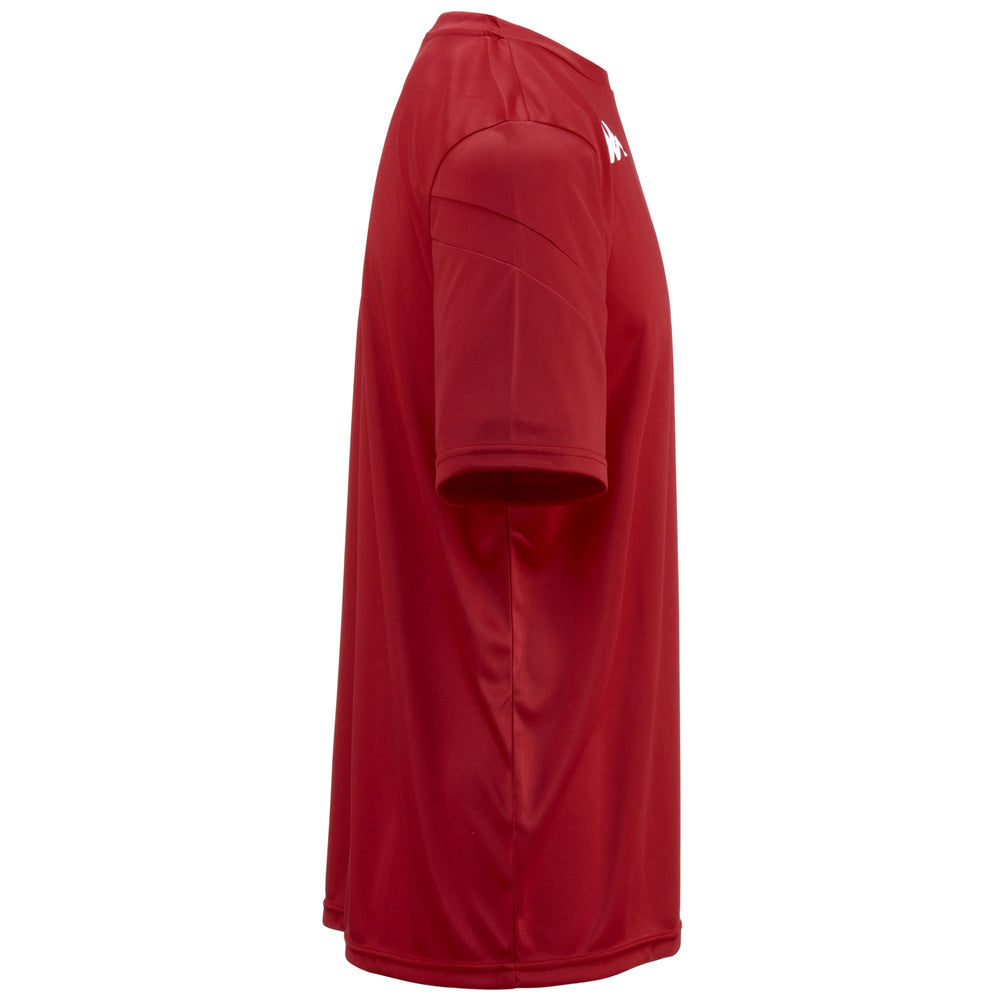 Camiseta roja en tejido interlock de entrenamiento de fútbol para hombre corte regular 02
