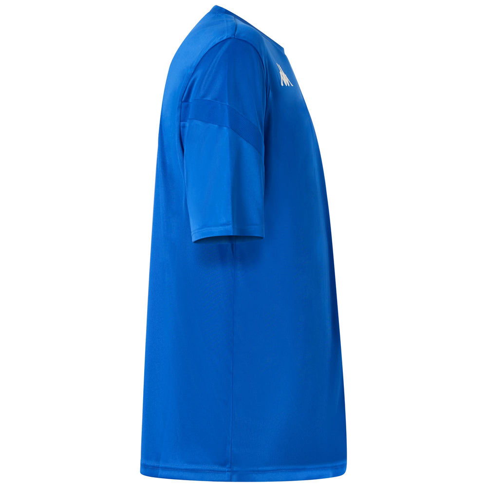 Camiseta azul en tejido interlock de entrenamiento de fútbol con corte regular para hombre 02