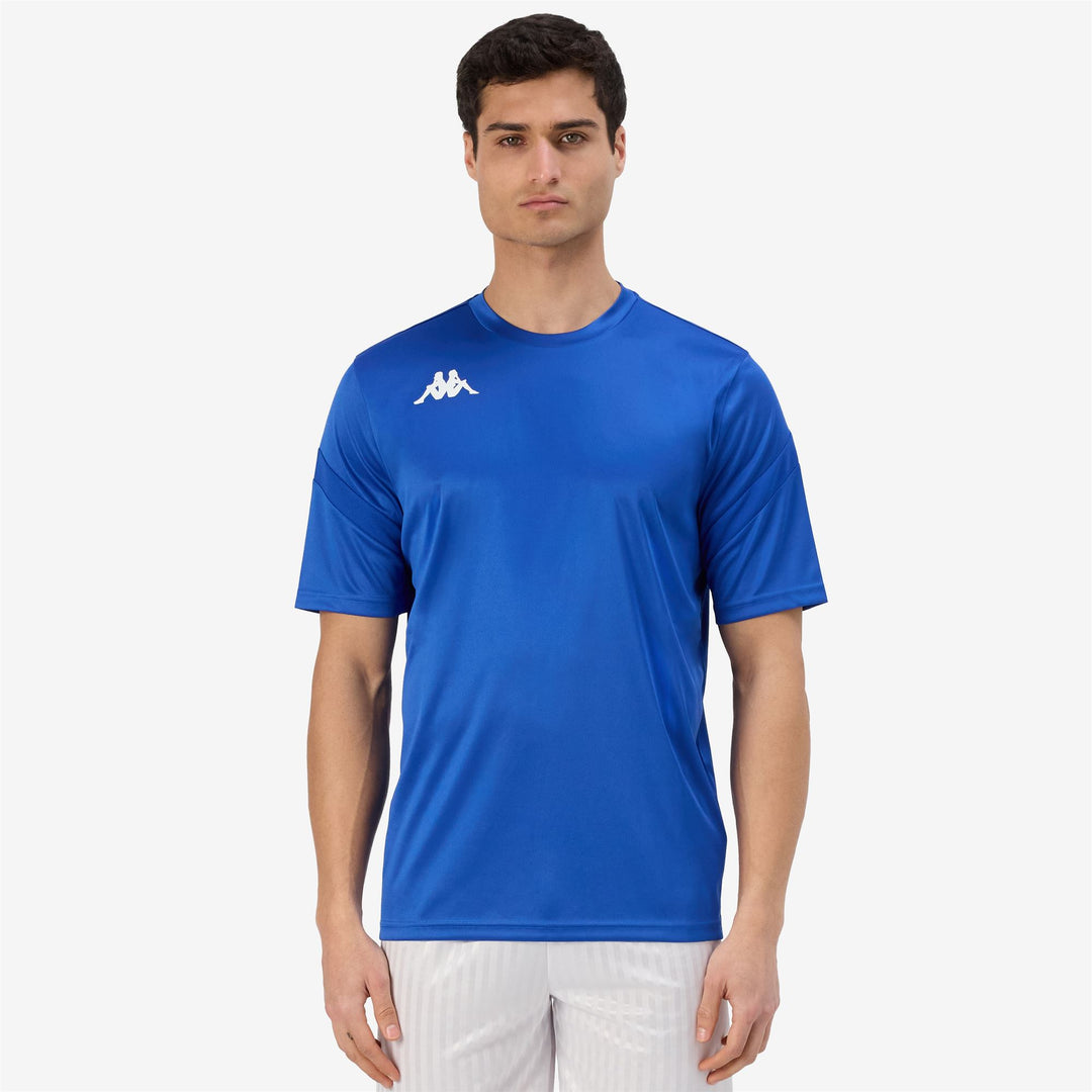 Maglia da allenamento da uomo blu zaffiro con inserti in rete main