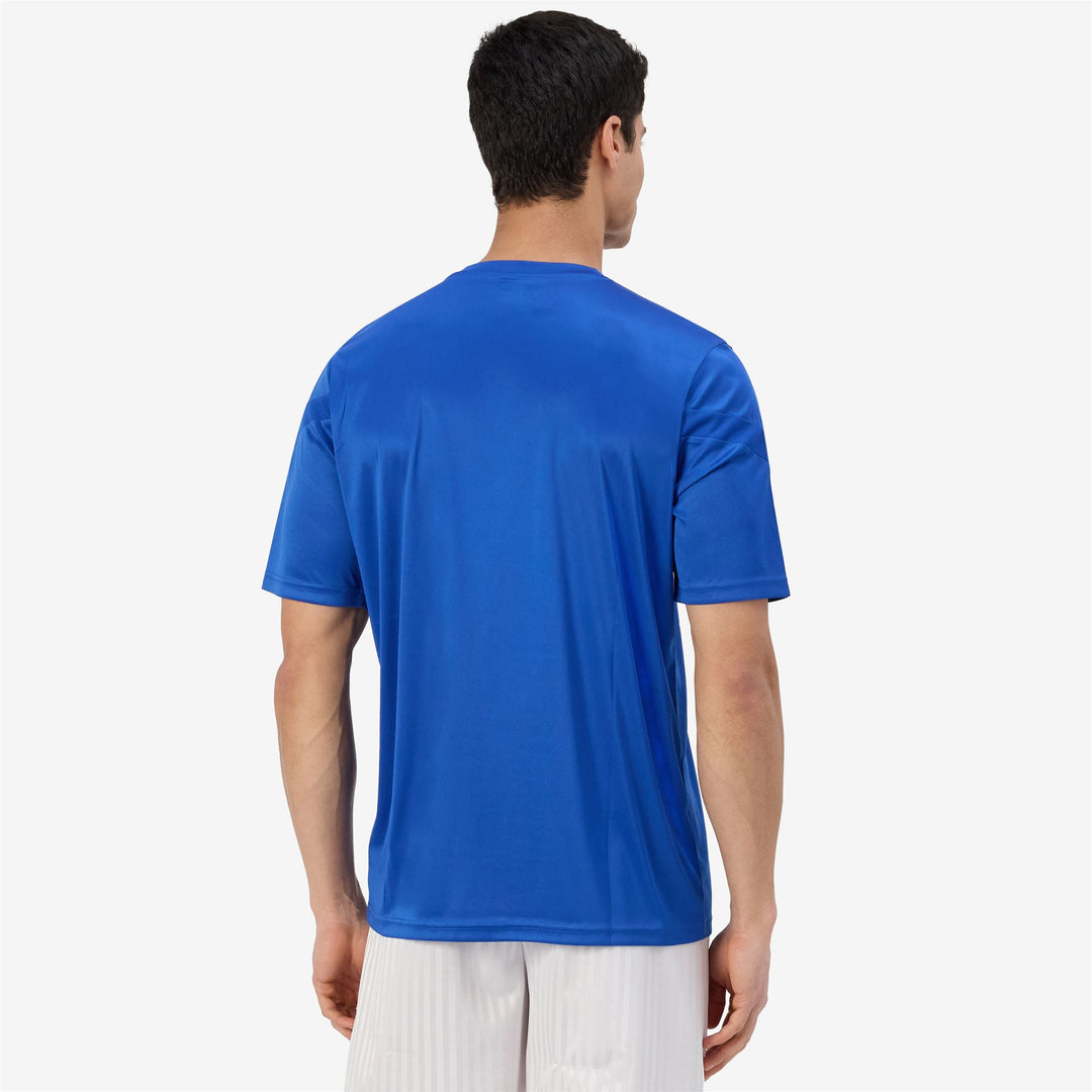 Maglia da allenamento da uomo blu zaffiro con inserti in rete main