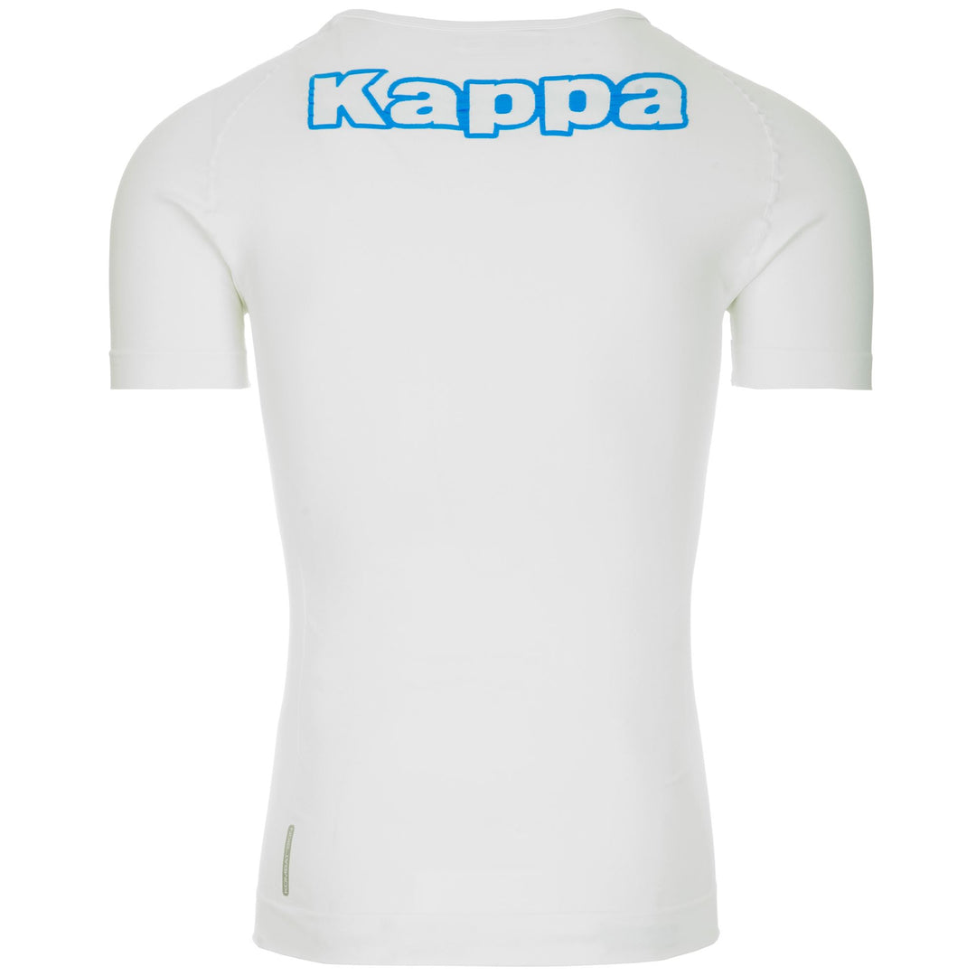 Camiseta blanca de hombre ajustada al cuerpo en fibra elástica para fútbol. main