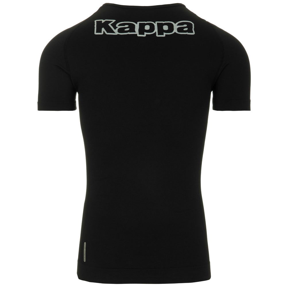 Camiseta de fútbol negra para hombre, ajustada al cuerpo, de fibra de poliamida elástica. 02