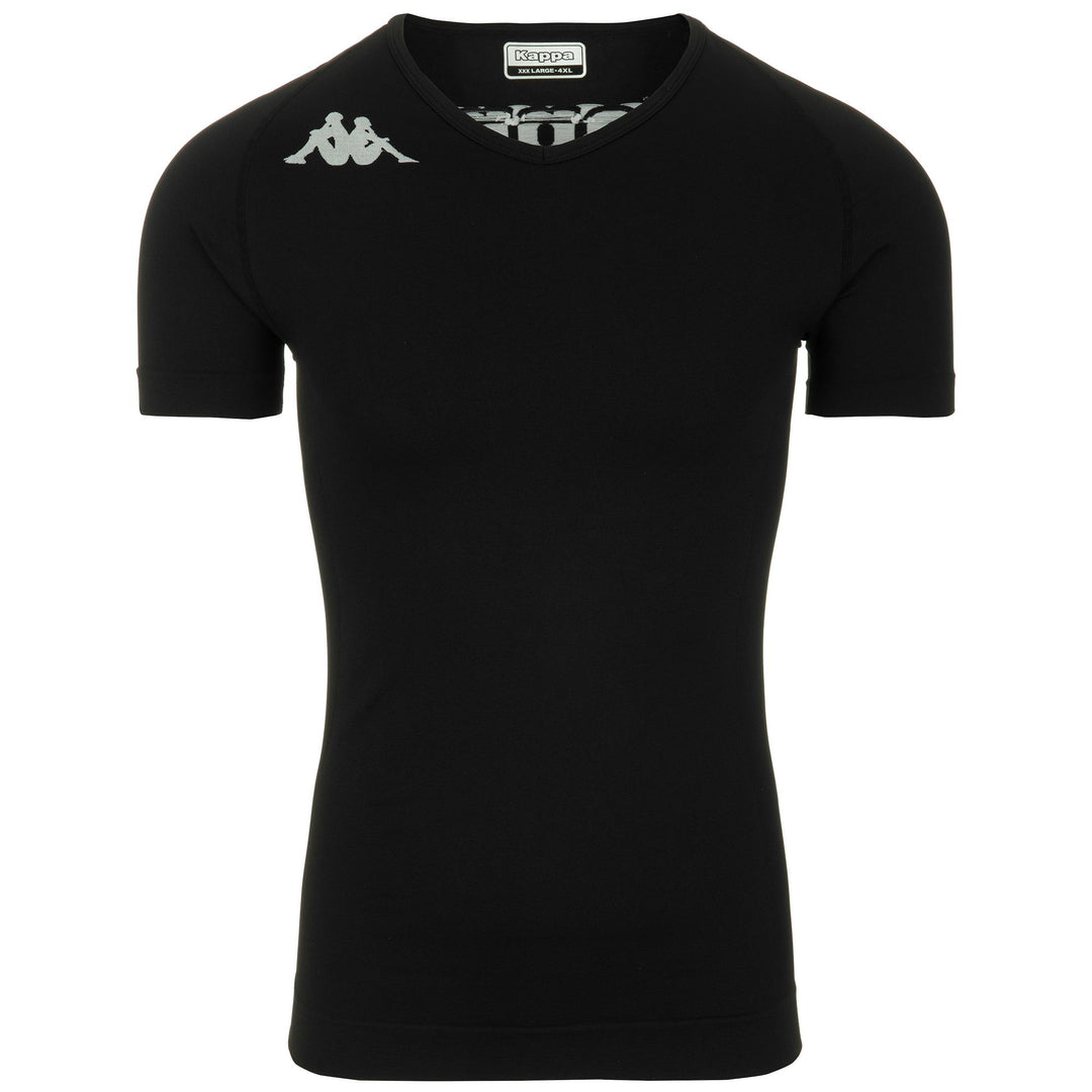 Camiseta de fútbol negra para hombre, ajustada al cuerpo, de fibra de poliamida elástica. 01
