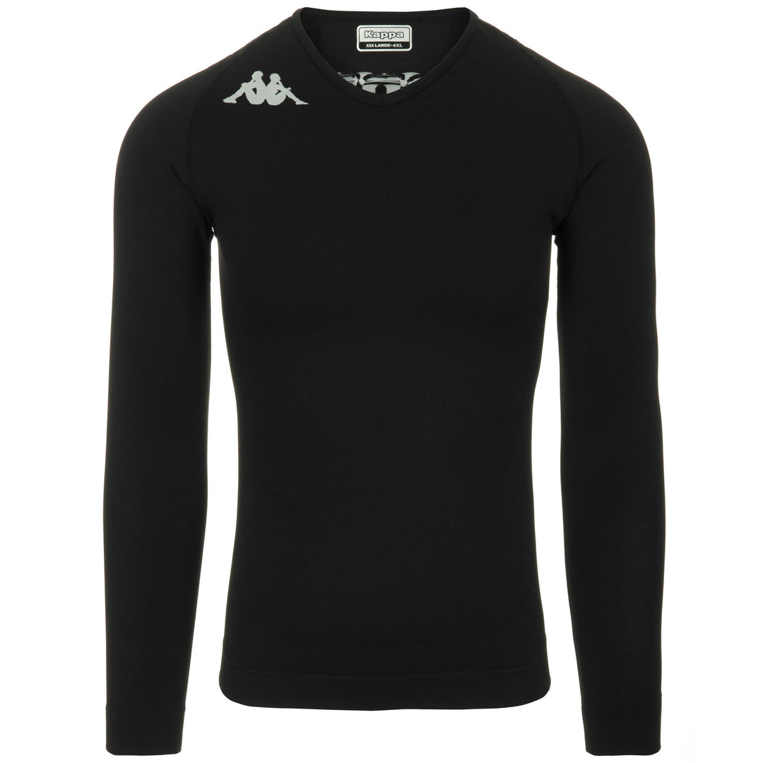 Black Men's Skin Fit Soccer Long Sleeve T-Shirt in Elastic Fiber main