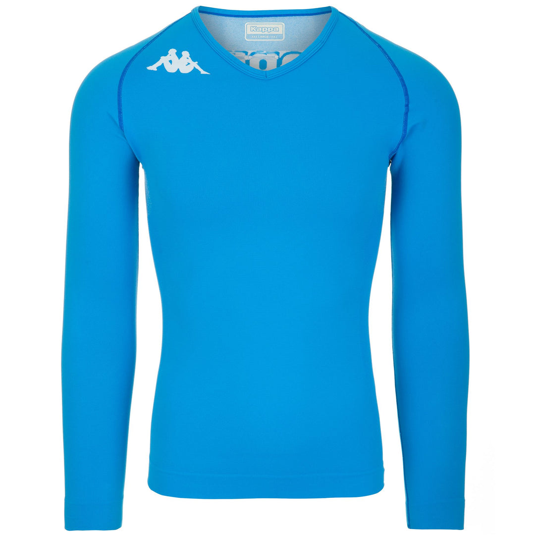 Azure blue Men's Skin Fit Seamless T-Shirt with Hydro-Way Protection 01