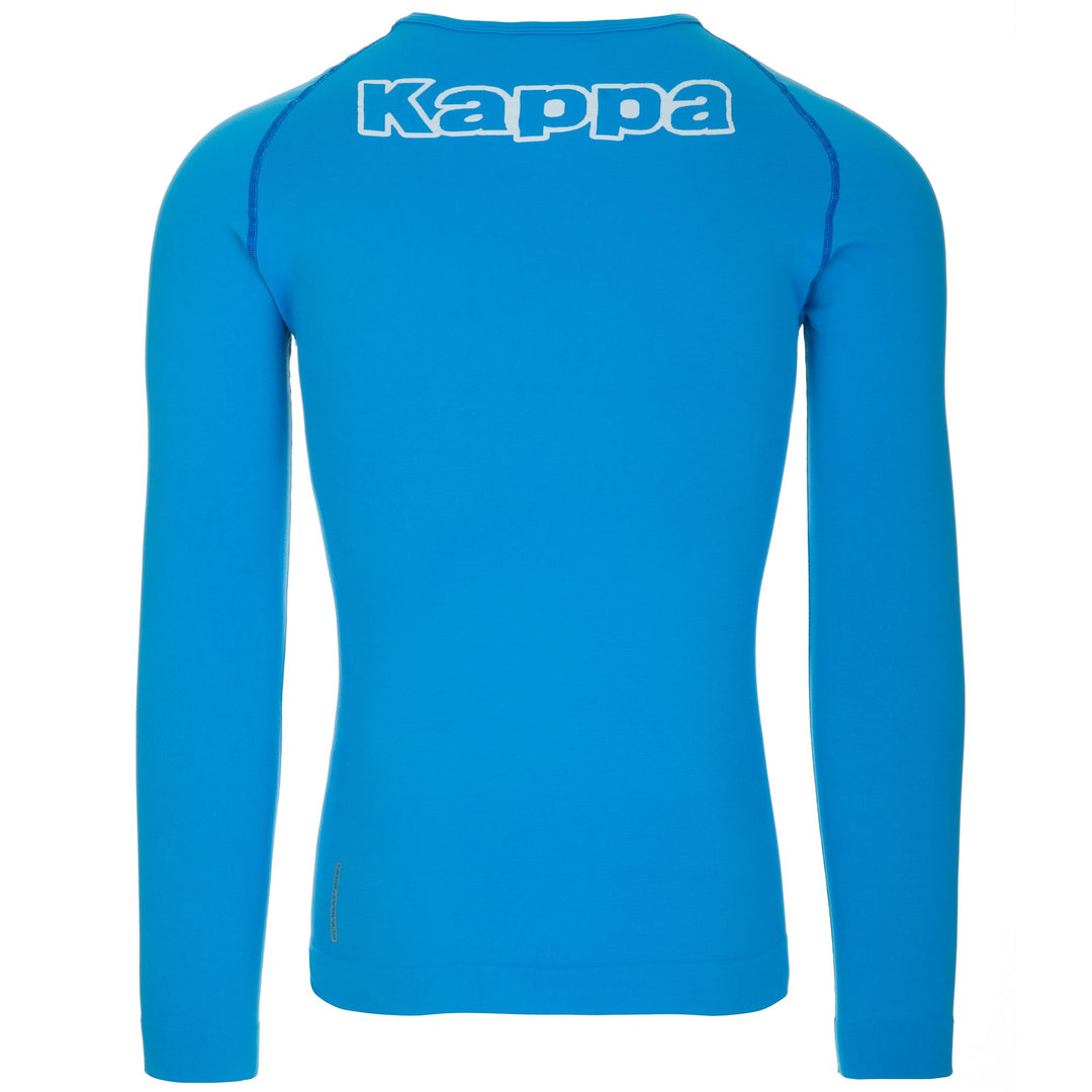 Camiseta azul de hombre ajustada al cuerpo en tejido elástico para fútbol. main