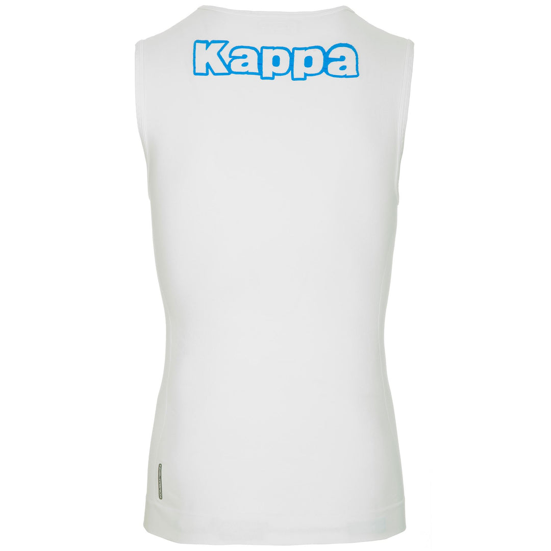 Camiseta sin mangas blanca ajustada para hombre, ideal para jugar al fútbol. main