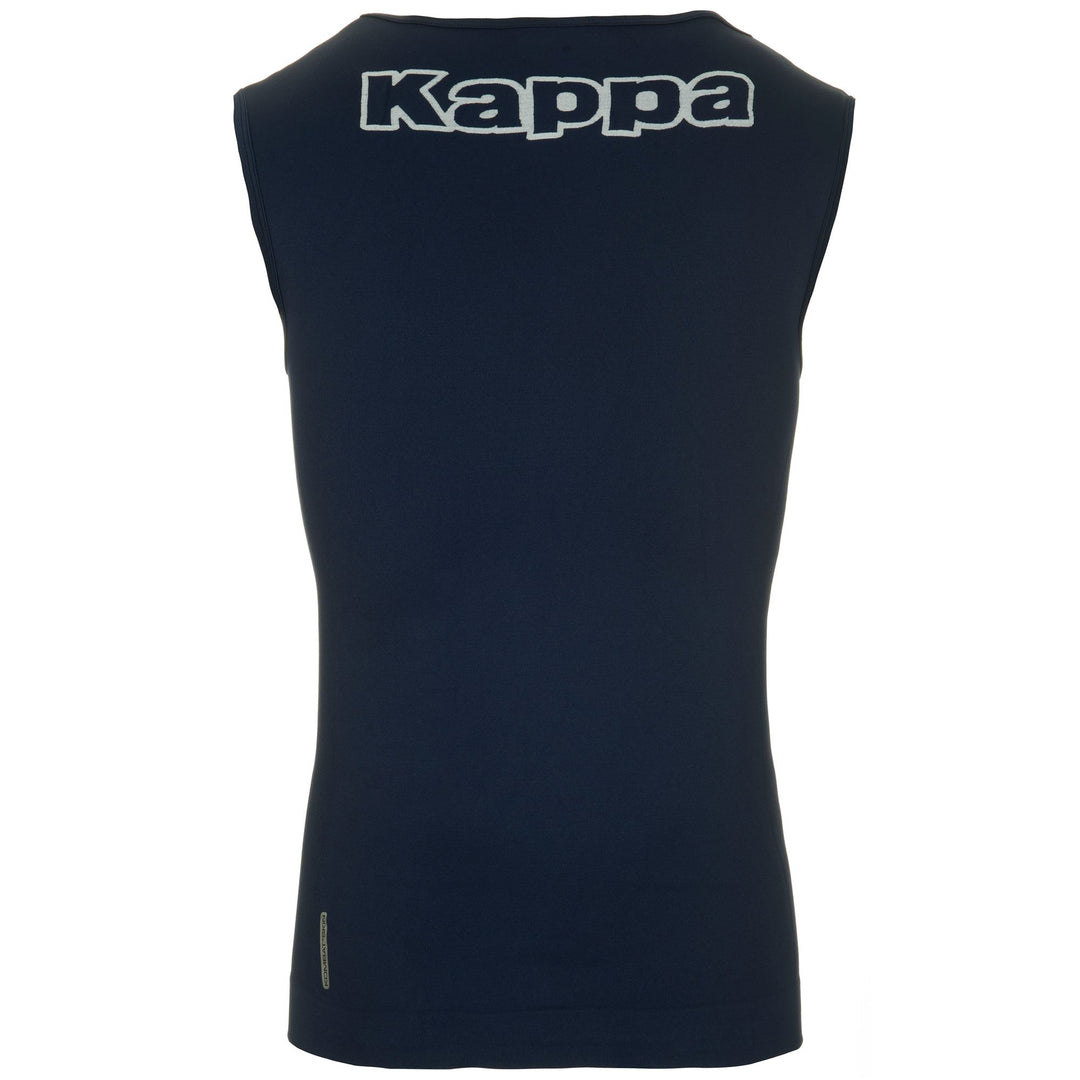 Camiseta sin mangas azul para hombre, ajustada al cuerpo, para fútbol, ​​con tejido transpirable. main