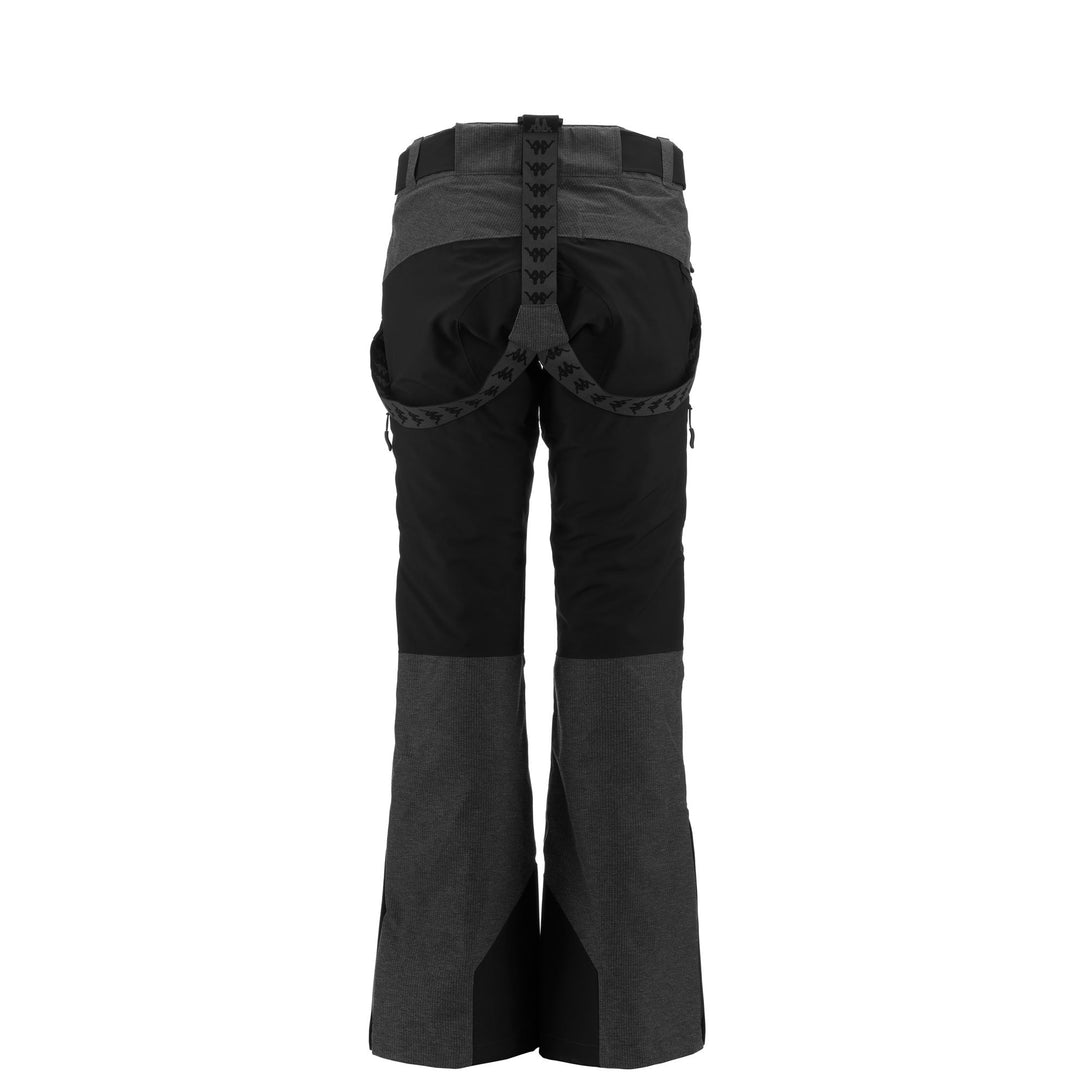 Pantalon de ski noir rembourré et imperméable pour femme avec ouverture de ventilation main