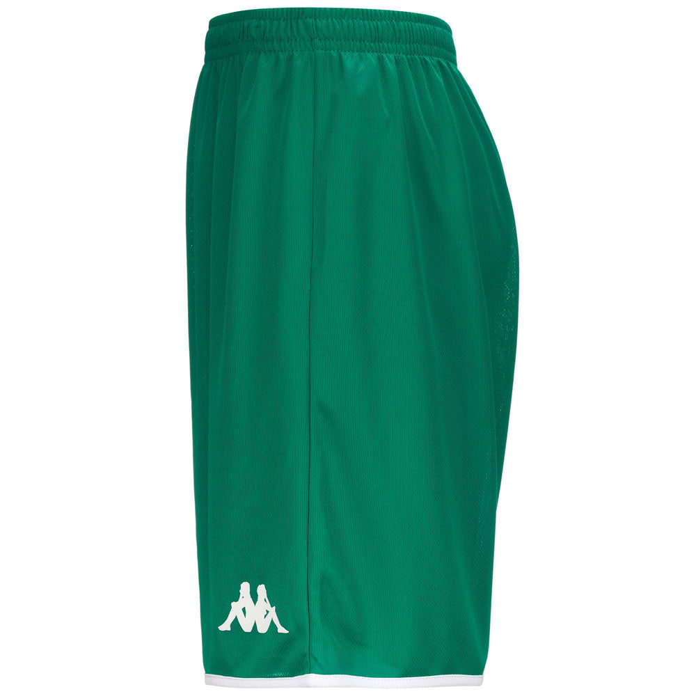 White Green Men's Basketball Sport Shorts. 02