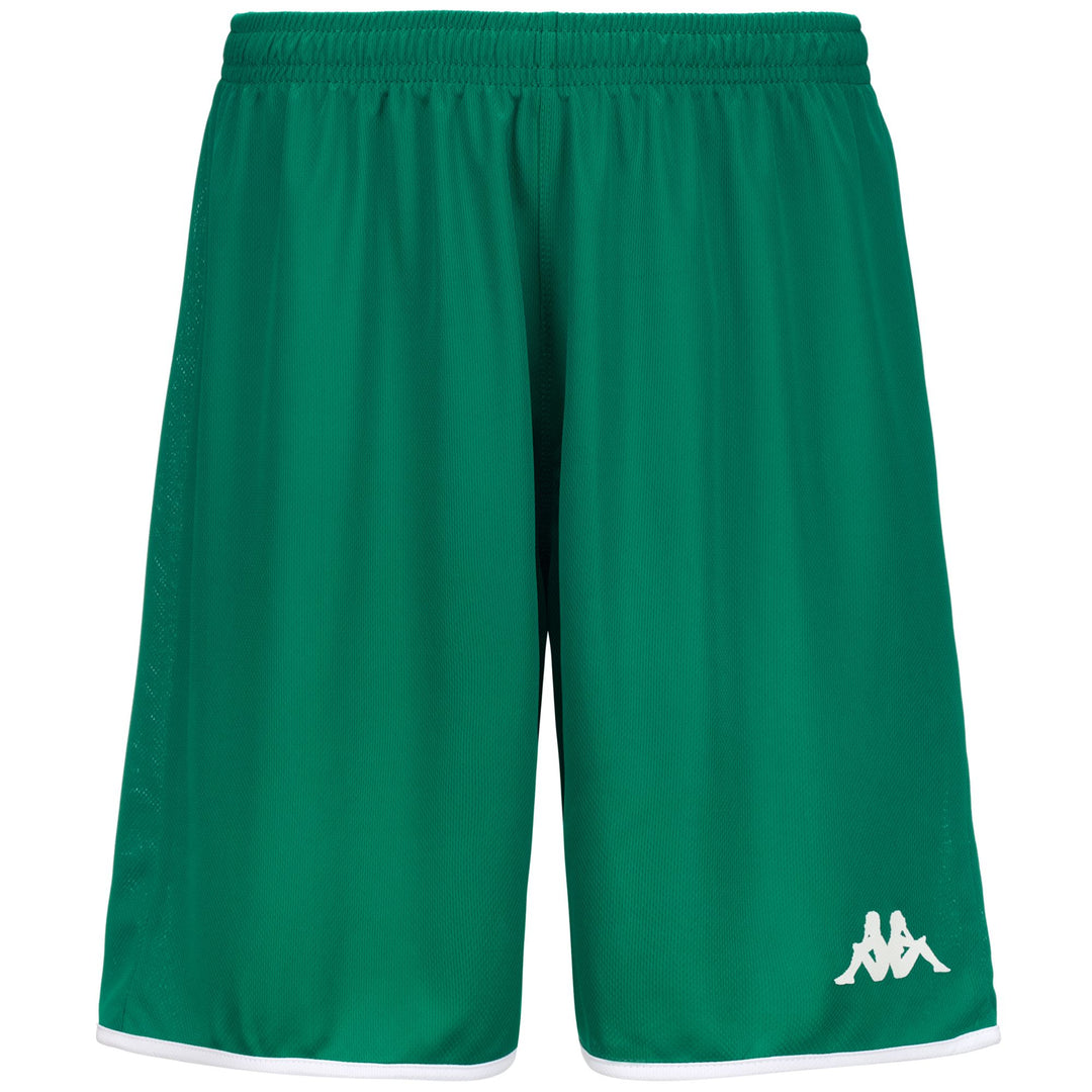 White Green Men's Basketball Sport Shorts. 01