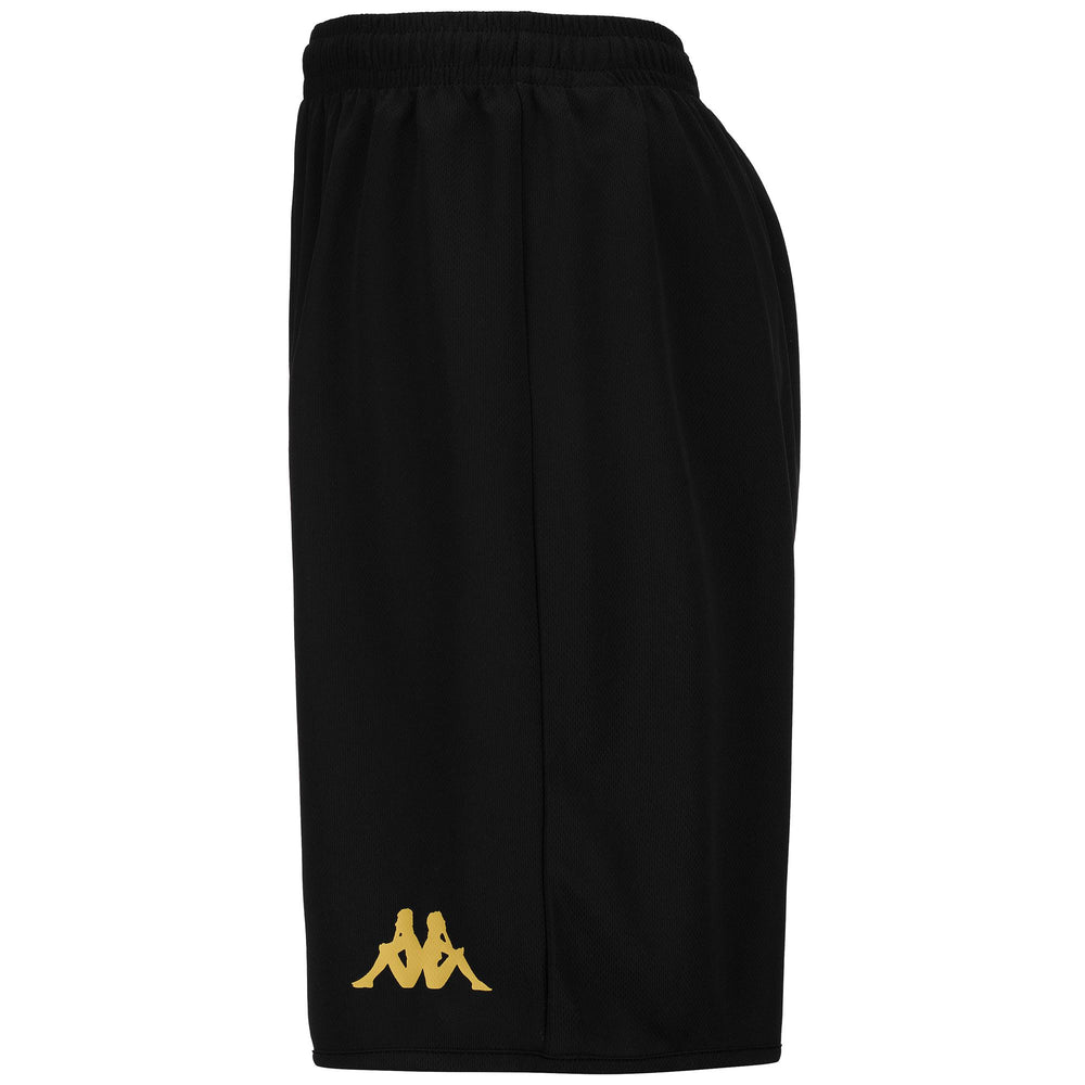 Gold Black Men's Basketball Shorts with Elastic Waist 02