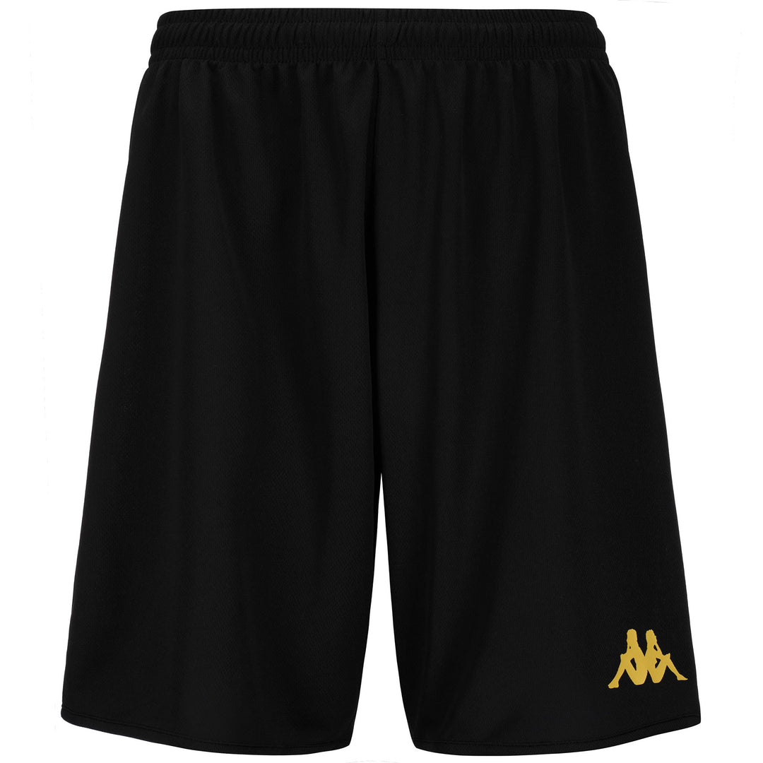 Gold Black Men's Basketball Shorts with Elastic Waist 01