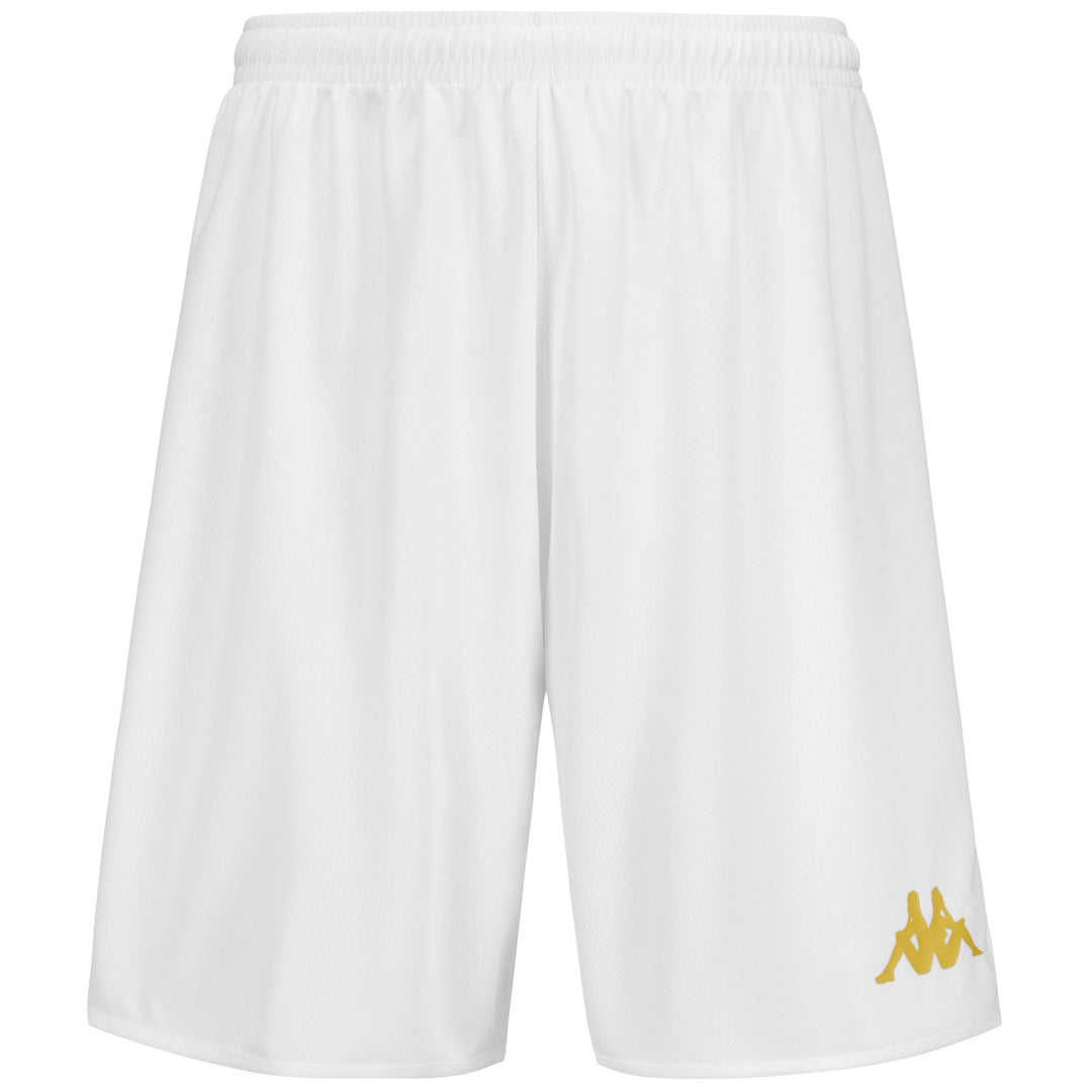 Gold white Men's Basketball Training Shorts with Elastic Drawcord 01