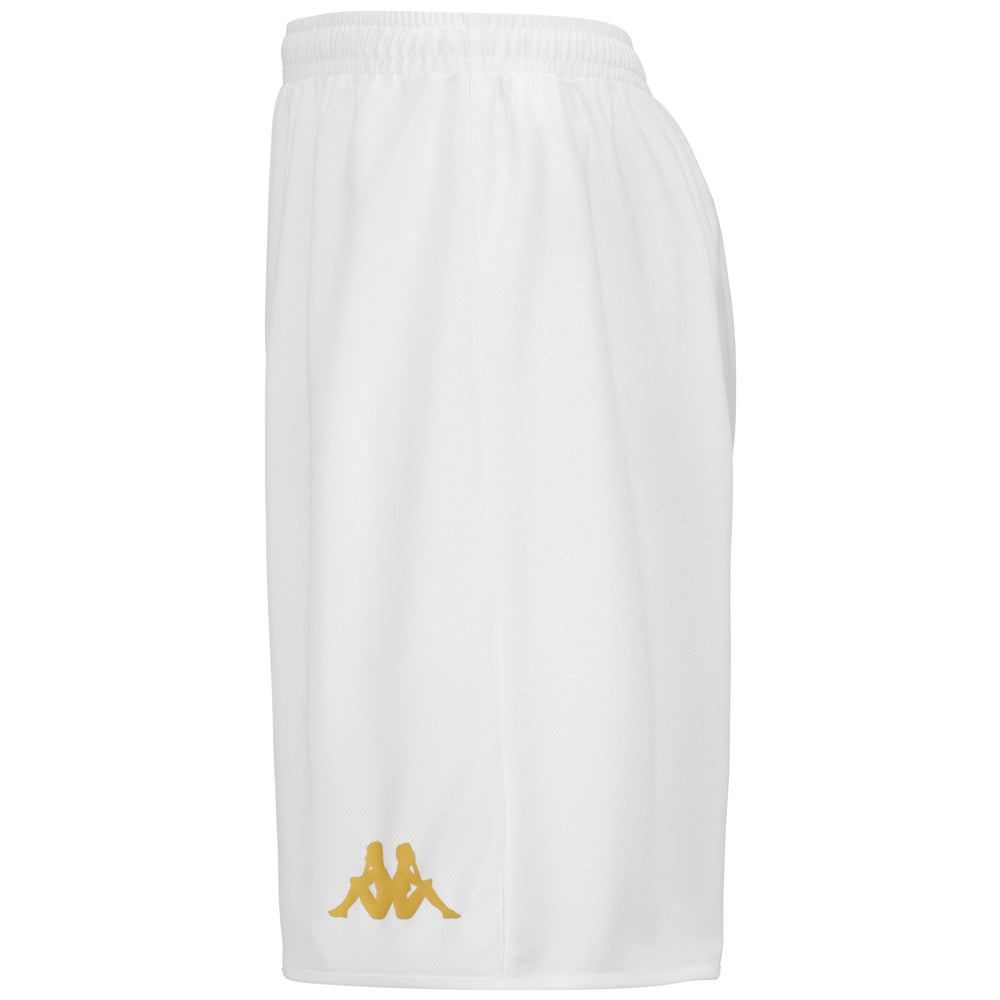 Gold white Men's Basketball Training Shorts with Elastic Drawcord 02