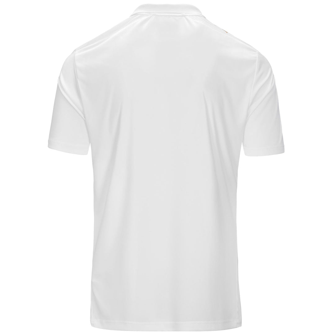 White Men's Slim Fit Soccer Polo Shirt in Mesh Fabric main
