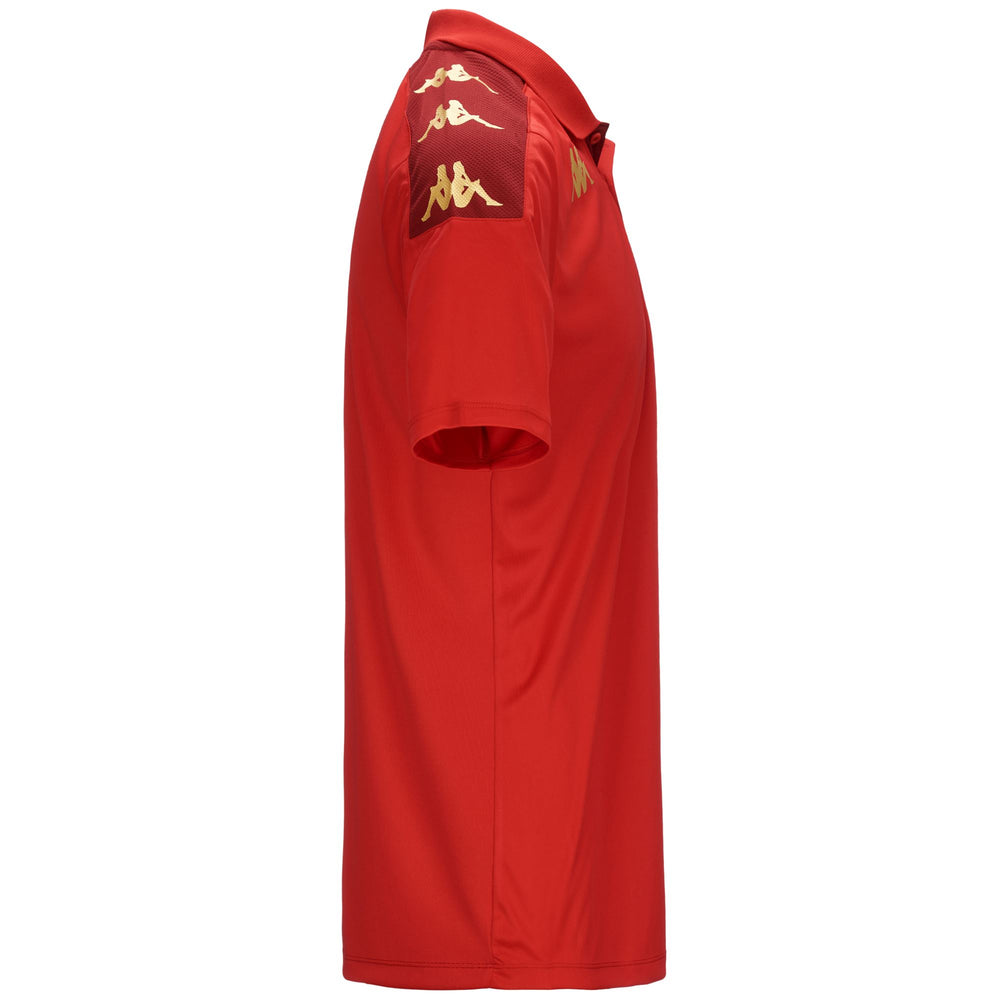 Dark Red Men's Slim Fit Football Polo Shirt 02