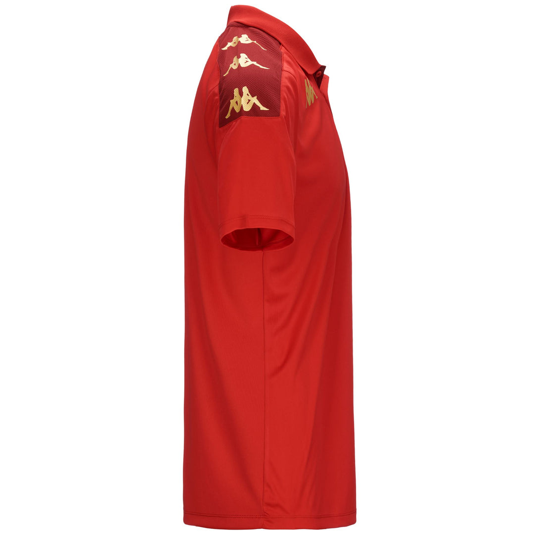 Polo de fútbol ajustado para hombre en color rojo oscuro main