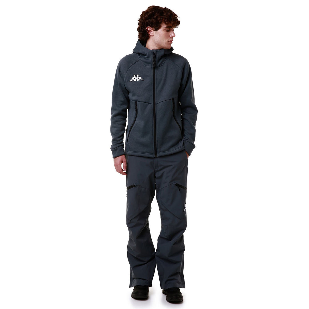 Grey Men's Regular Fit Fleece Hoodie for Ski 01