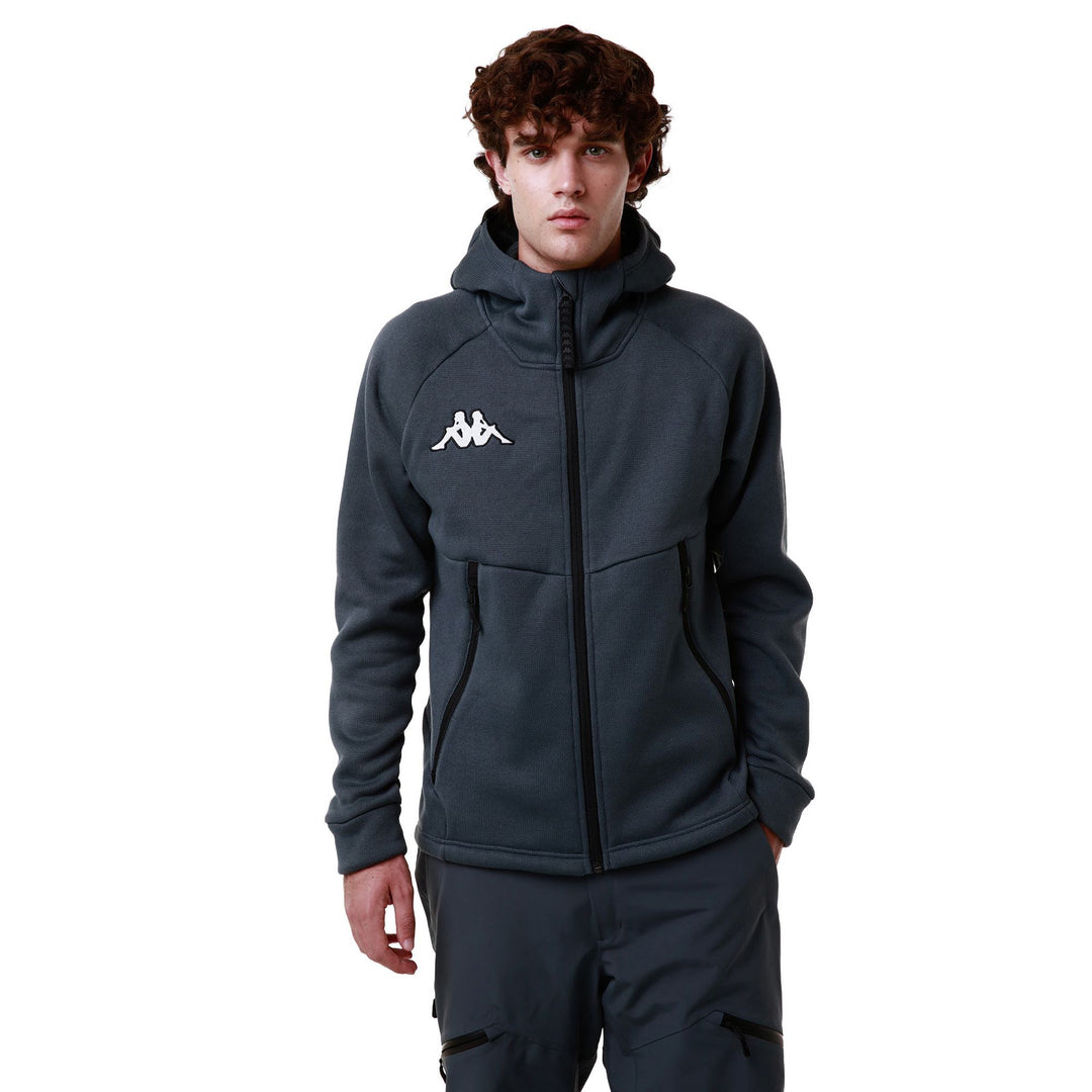 Sweat à capuche polaire gris pour homme, coupe classique, idéal pour le ski main