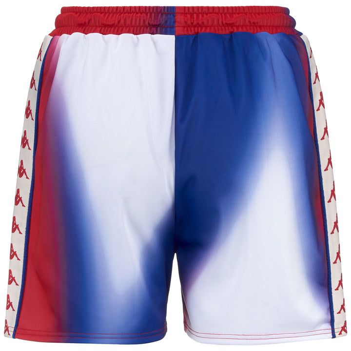 Shorts Woman 222 BANDA SACHA 2 GRAPHIK Sport  Shorts GRAPHIK RED-BLUE ROYAL-WHITE ANTIQUE Dressed Side (jpg Rgb)		